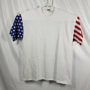 Vintage 90s XXL Cal Cru Stars Stripes Single Stitched Sleeve T Shirt USA